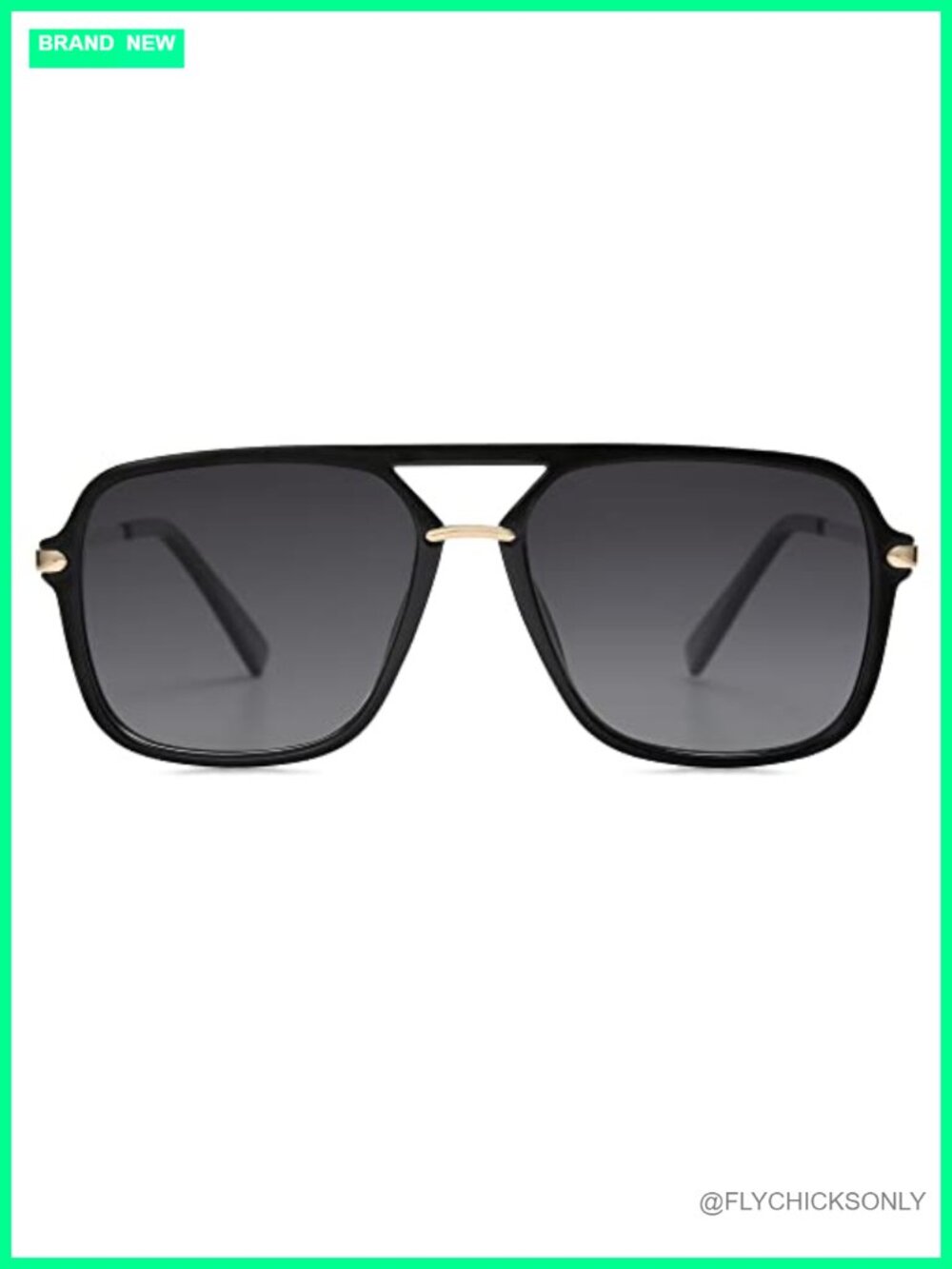 Polarized Square Aviator Sunglasses UV400 Protection Unisex